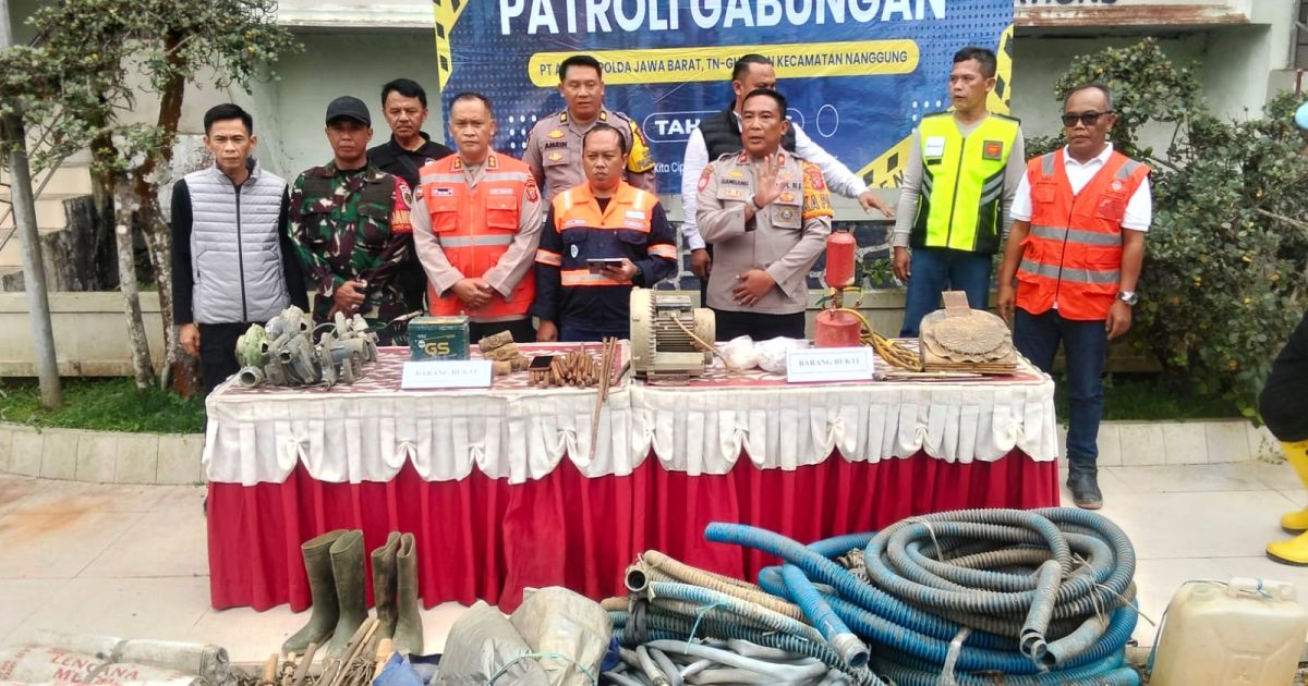 Aparat Sita Puluhan Alat Tambang Lewat Patroli Gabungan PETI Antam Pongkor di Nanggung