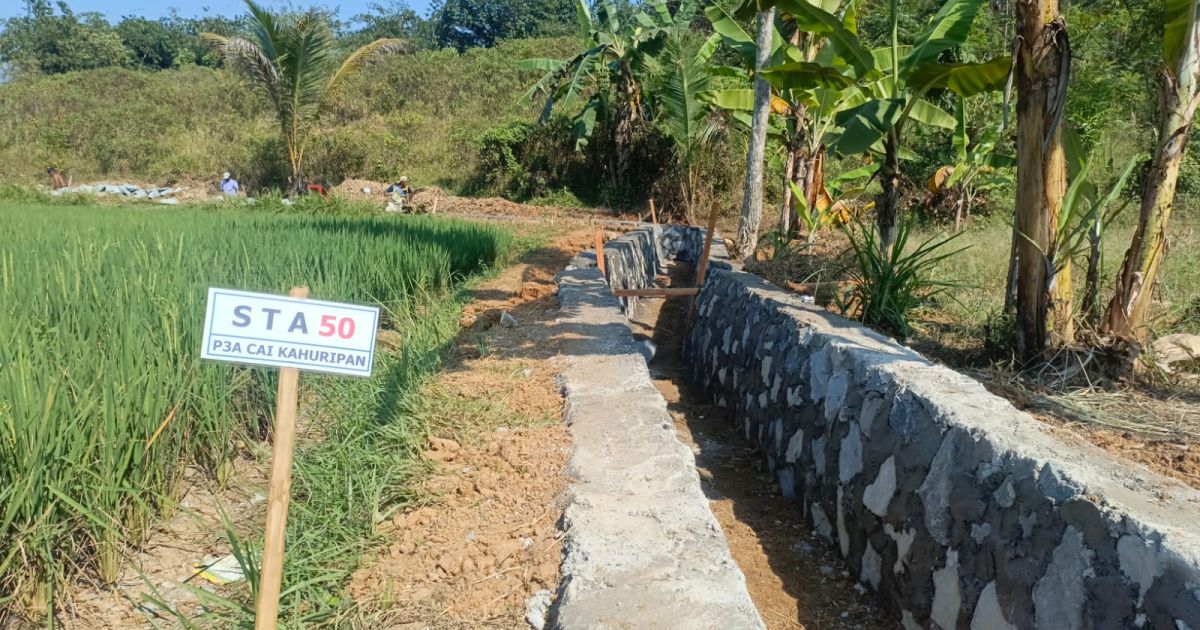 Progres pekerjaan P3A-TGAI Cai Kahuripan di Desa Barengkok, Kecamatan Jasinga, Kabupaten Bogor (Dede Surya/PortalBogor)
