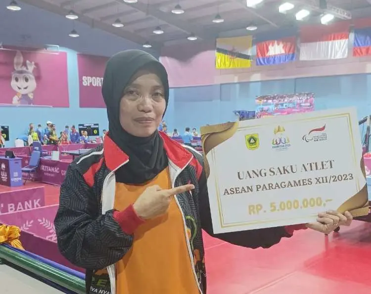 Hamidah, Atlet Meja NPCI Kabupaten Bogor Sumbang Emas Di Ajang Asean Para Games Kamboja