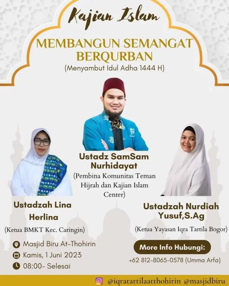 Iqra Tartilla Gandeng Komunitas Teman Hijrah Selenggarakan Kajian Islam Di Mesjid Biru Caringin