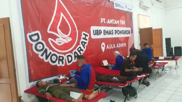 PT Antam Unit Pongkor Bersama PMI Kabupaten Bogor Rutin Gelar Donor Darah
