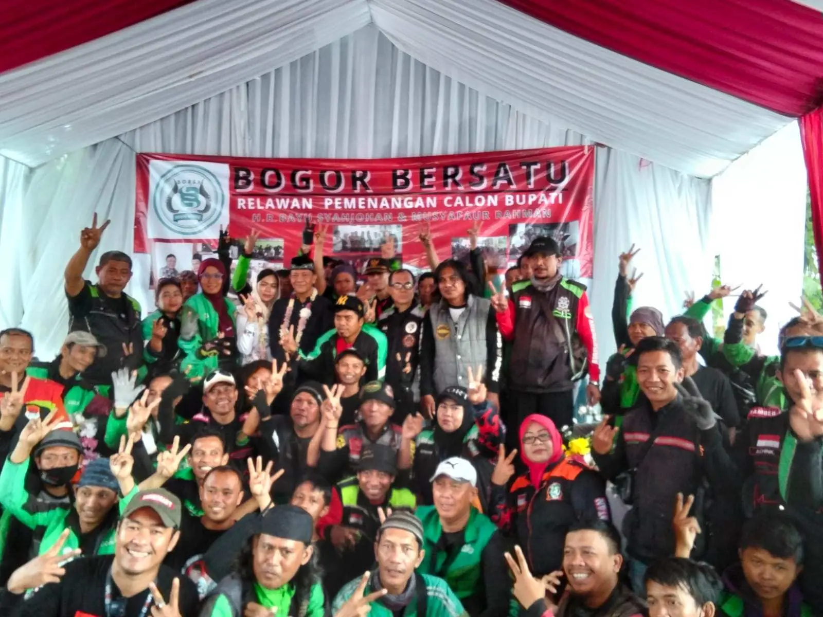 Komunitas Driver Ojek Online Kabupaten Bogor Deklarasi Dukung Paslon 02 Bayu - Kang Mus 