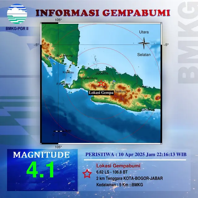 Gempa 4.1 Magnitudo Guncang Kota Bogor, Wali Kota Imbau Warga Waspada
