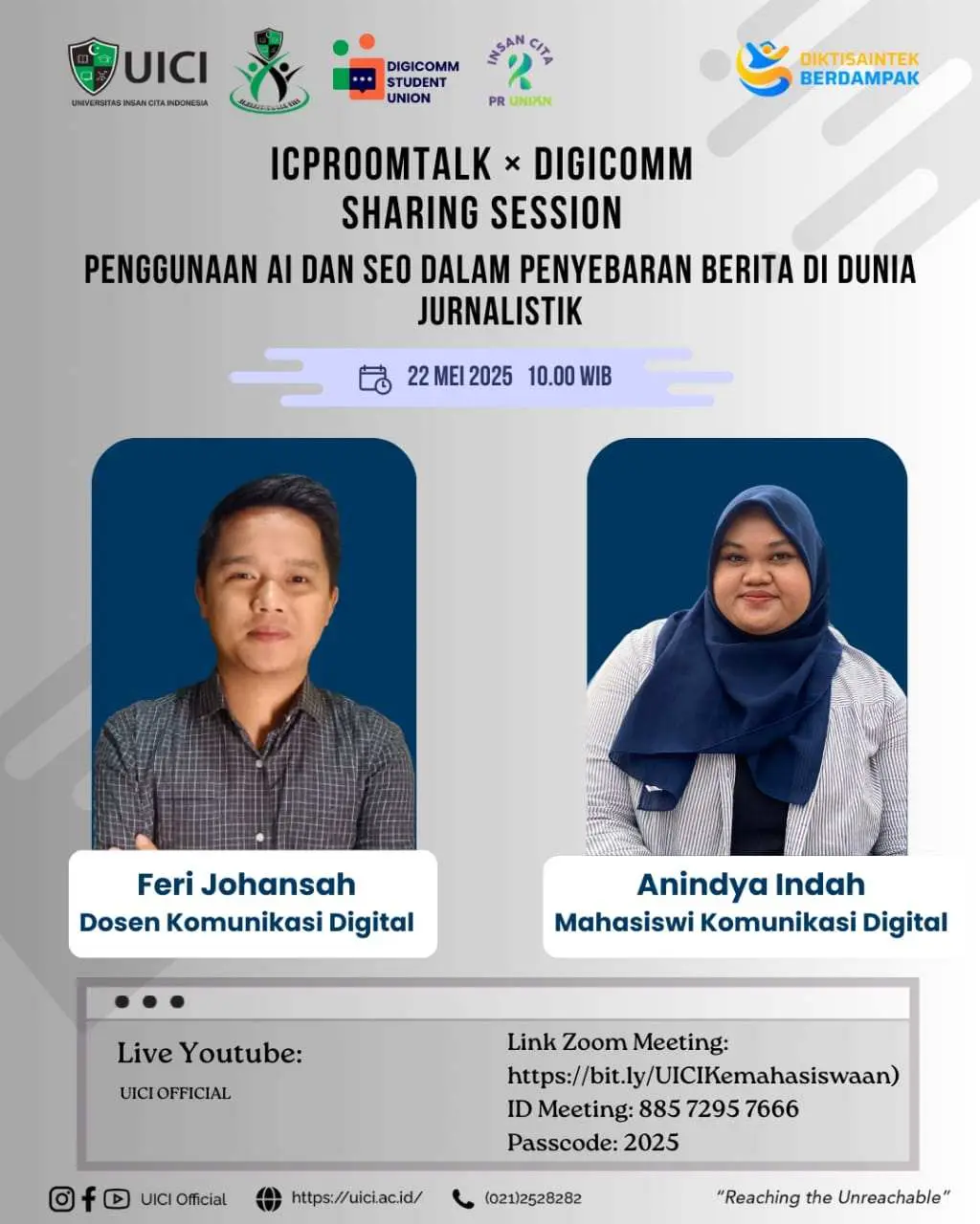Jurnalistik Digital Lebih Canggih, Digicomm UICI Soroti Peran AI dan SEO