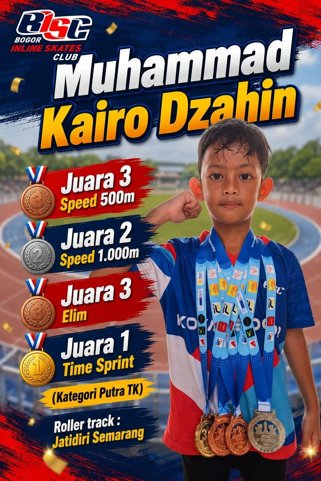 Atlet Muda Kabupaten Bogor Boyong 4 Medali di Kejurnas Sepatu Roda